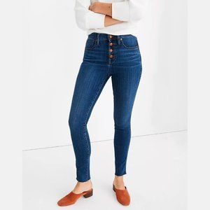 10" High-Rise Skinny Jeans in Brinville Wash: Button-Front TENCEL™ Denim Edition